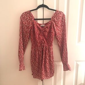 Hollister Red Floral Romper